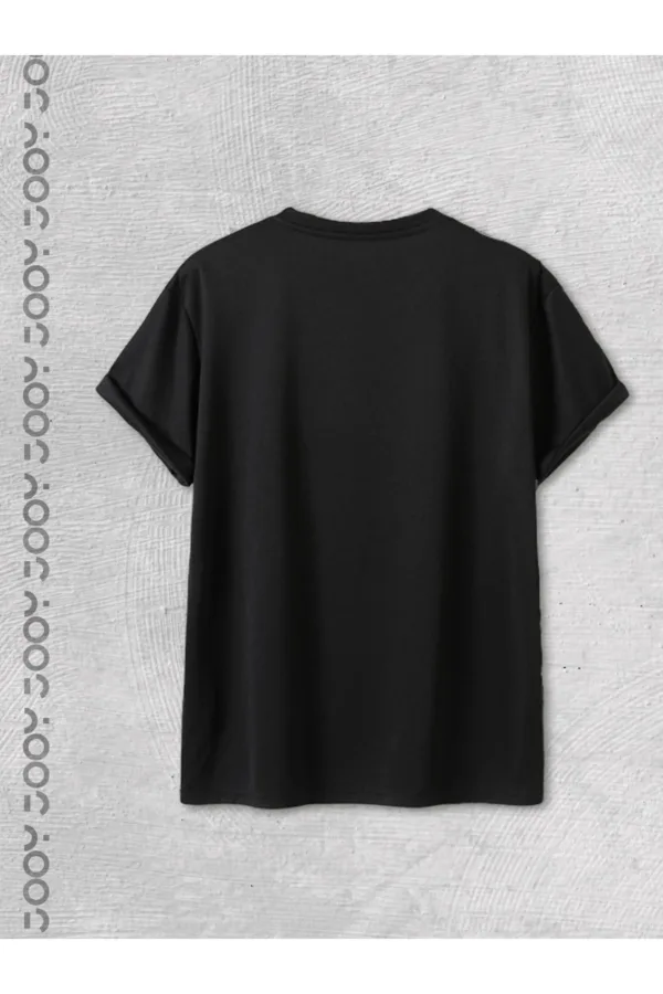 No One is You Baskılı Siyah Kadın Oversize Tshirt - M-alttext3