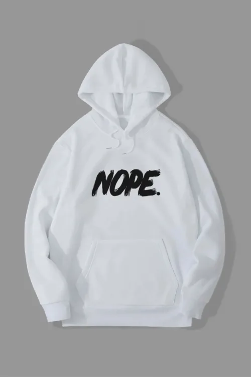 Nope Baskılı Kapüşonlu Sweatshirt