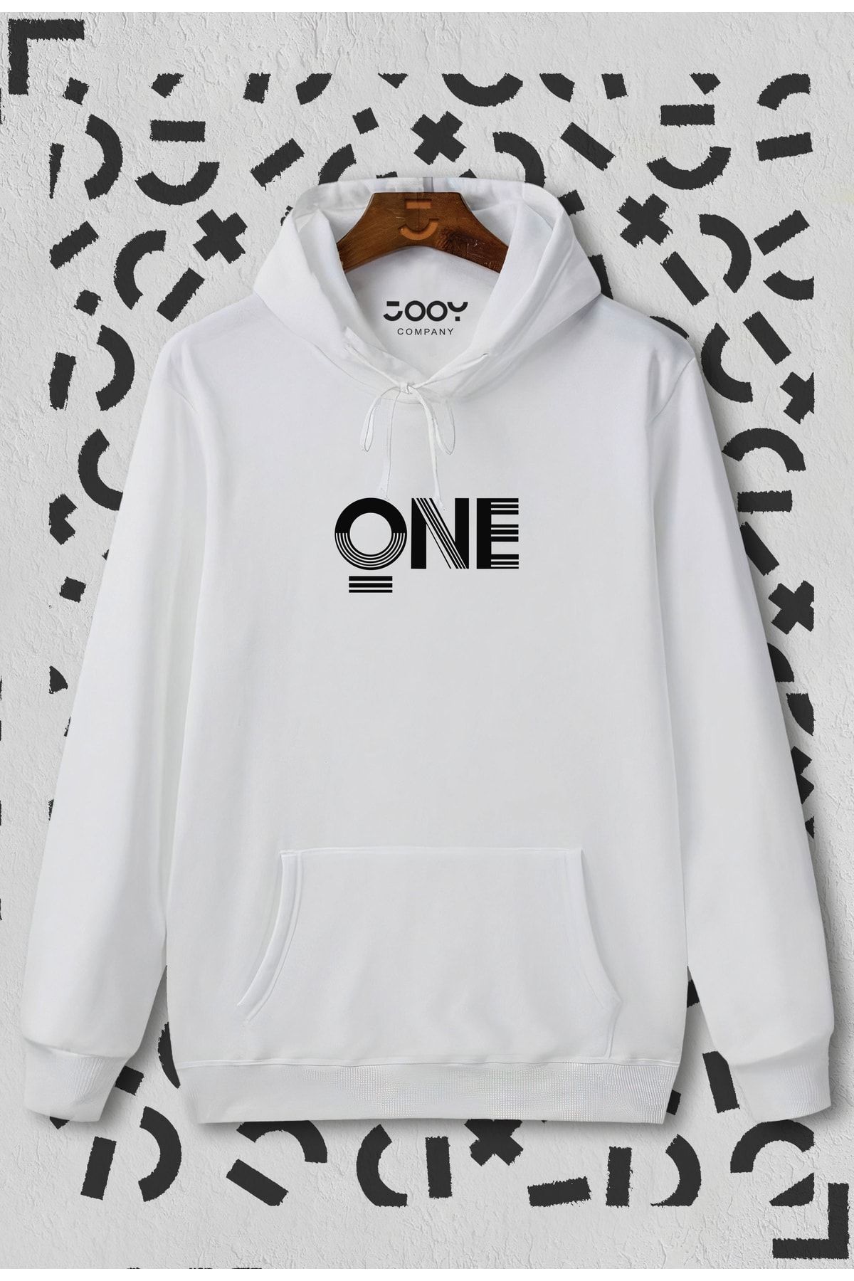 One Baskılı Kapüşonlu Sweatshirt Hoodie