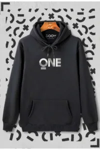 One Baskılı Kapüşonlu Sweatshirt Hoodie-alttext1