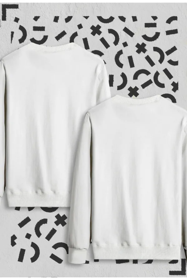 Panda Baskılı Beyaz Bisiklet Yaka Sweatshirt 2'li Set - M-alttext2
