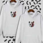Panda Baskılı Beyaz Kapüşonlu Sweatshirt Avantaj Paketi 2'li Set - S-alttext1
