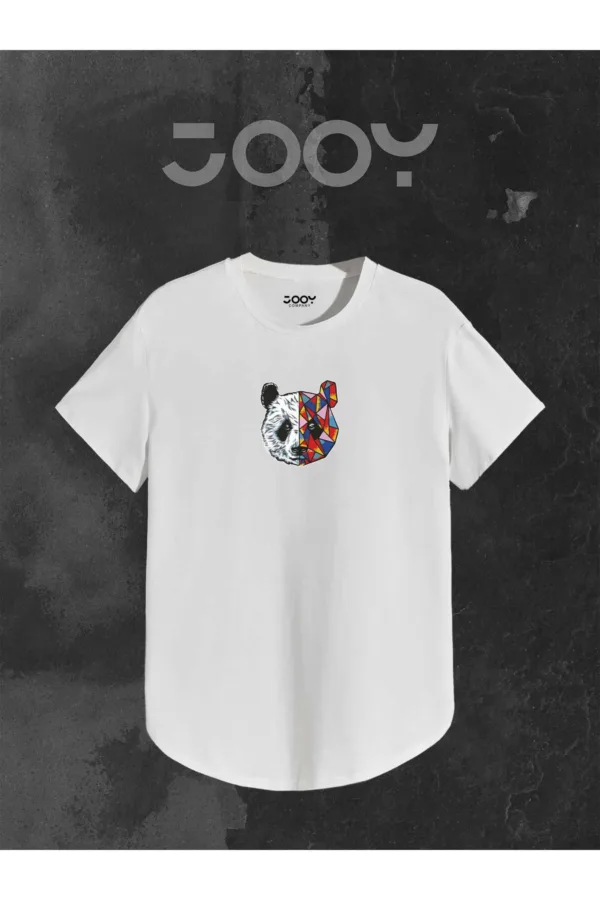 Panda Baskılı Kırmızı Beyaz Oval Kesim Tshirt 2'li Set - S-alttext2