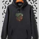 Para Baskılı Siyah Kapüşonlu Sweatshirt - L-alttext1