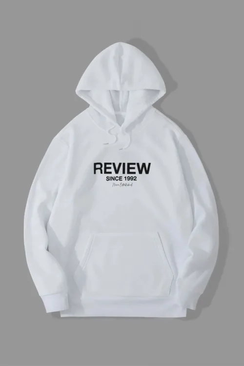 Review Baskılı Kapüşonlu Sweatshirt