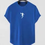 Saks Mavi Basketball Player Baskılı Slim Fit Oval Kesim T-Shirt - S-alttext1