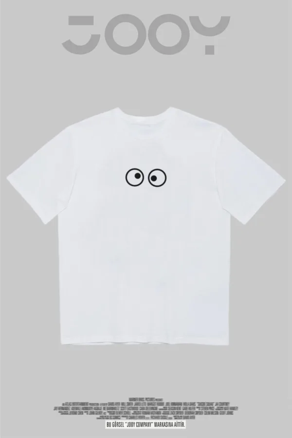 Şaşkın Göz Tasarım Sevgili Çift Kombini Beyaz Oversize T-Shirt 2'li Set - M/XL-alttext4