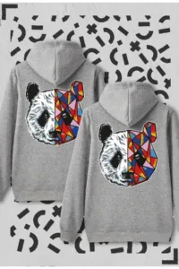 Sevgili Çift Kombini Tokyo Panda Kapüşonlu Sweatshirt 2'li Set-alttext1