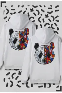 Sevgili Çift Kombini Tokyo Panda Kapüşonlu Sweatshirt 2'li Set-alttext1