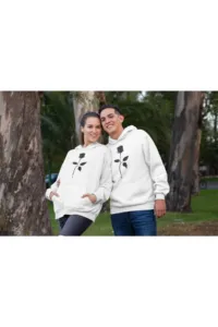 Sevgili Çift Kombinleri Gül Tasarım Beyaz 2'li Set-alttext1