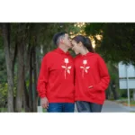 Sevgili Çift Kombinleri Gül Tasarım Kırmızı 2'li Set - XL-alttext1