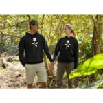 Sevgili Çift Kombinleri Gül Tasarım Siyah 2'li Set - XL-alttext1