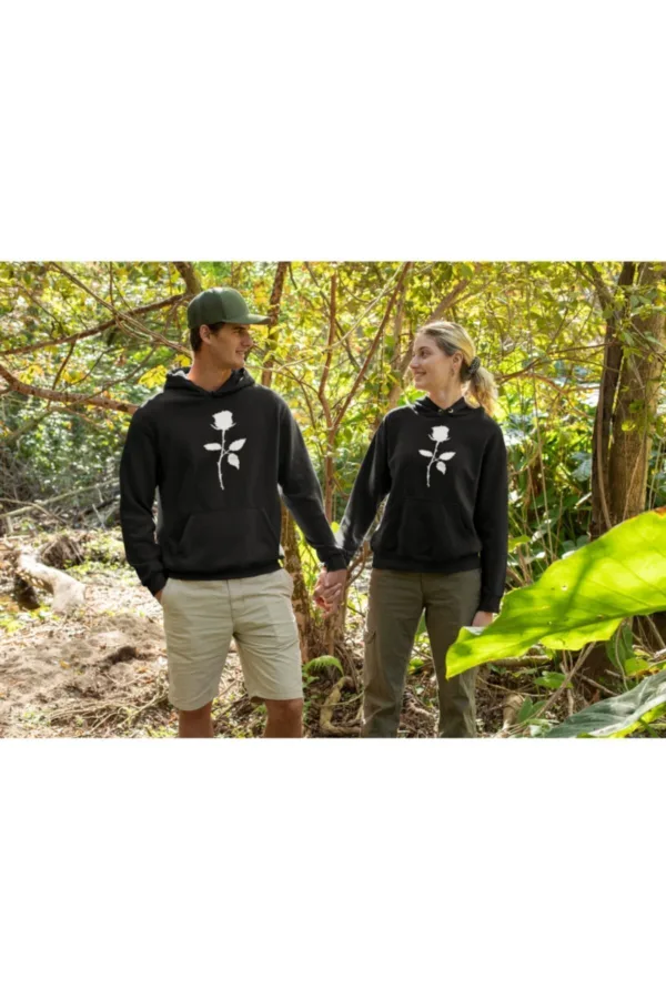 Sevgili Çift Kombinleri Gül Tasarım Siyah 2'li Set - XL-alttext1