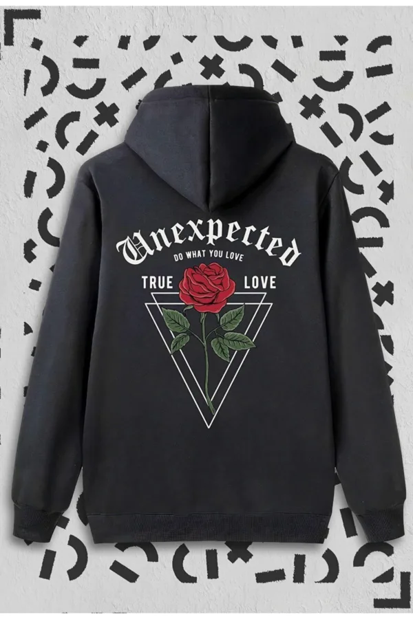 Sevgili Çift Kombinleri Unexpected 2 Ürün Siyah Kapüşonlu Sweatshirt - XL-alttext4