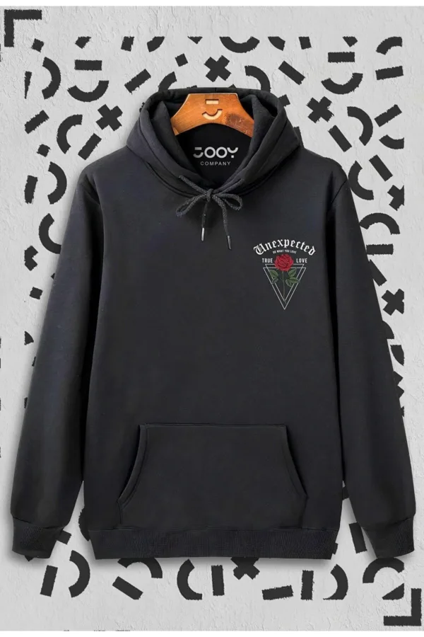 Sevgili Çift Kombinleri Unexpected 2 Ürün Siyah Kapüşonlu Sweatshirt - XL-alttext5