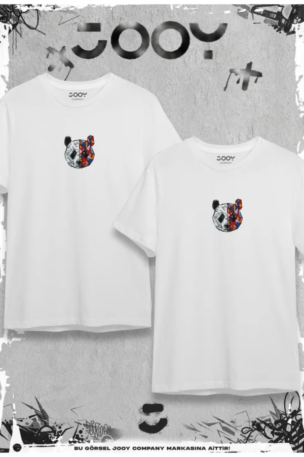 Sevgili Kombini Panda Baskılı Beyaz Oversize Tshirt 2'li Set - M/XL-alttext3