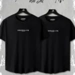 Siyah 2'li Set Brooklyn Baskılı Slim Fit Oval Kesim Tshirt - XL-alttext1