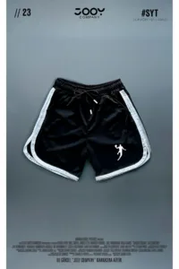 Siyah Basketbolcu Baskılı Antrenman Fitness Sporcu Şort-alttext1