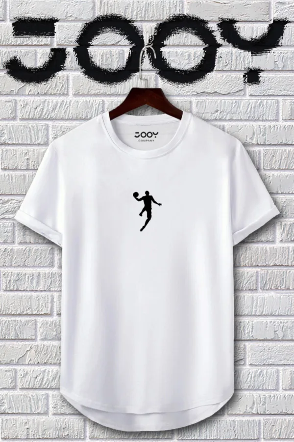 Siyah Beyaz Basketball Player Slim Fit Tshirt Ikili Set - XL-alttext3
