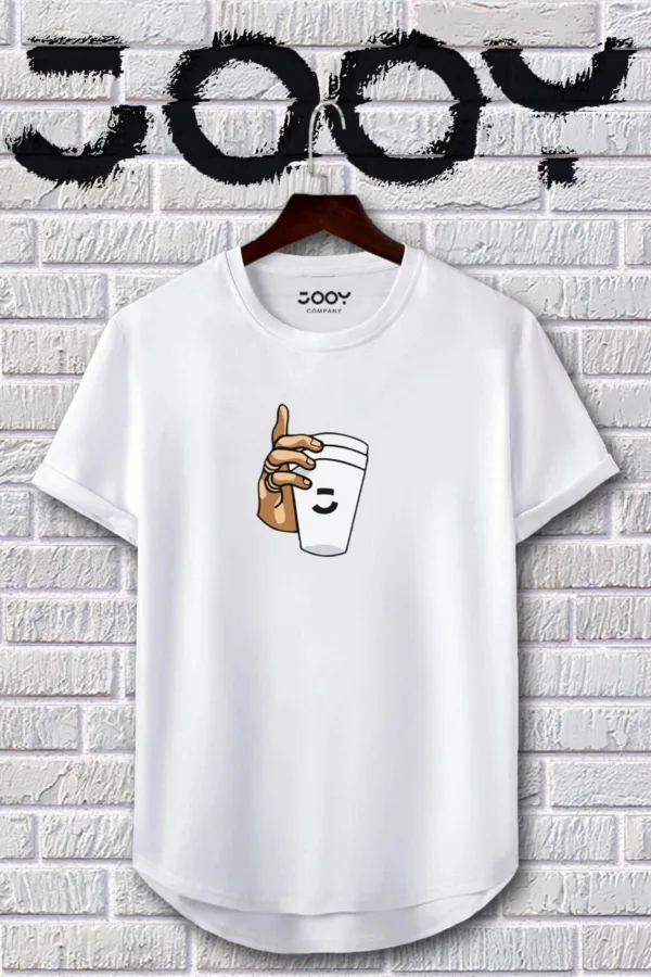 Siyah Beyaz Oval Kesim Bardak Tasarım Tshirt 2'li Set - S-alttext3