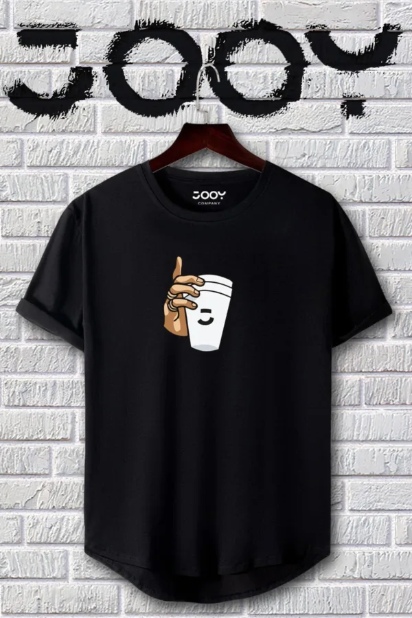 Siyah Beyaz Oval Kesim Bardak Tasarım Tshirt 2'li Set - S-alttext4