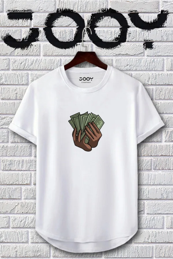 Siyah Beyaz Oval Kesim Para Tasarım Tshirt Ikili Set - XL-alttext4