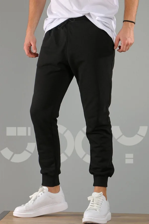 Siyah Bisiklet Yaka Sweatshirt Siyah Eşofman Altı Takım 2'li Kombin - M-alttext3