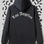 Siyah Los Angeles Yazılı Kapüşonlu Sweatshirt Hoodie - M-alttext1
