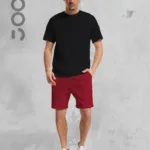 Siyah Oversize Tshirt - Bordo Penye Şort Takım - S-alttext1