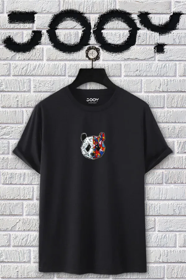 Siyah Tokyo Panda Baskılı Oversize T-shirt Ve Penye Şort Takım - S-alttext4