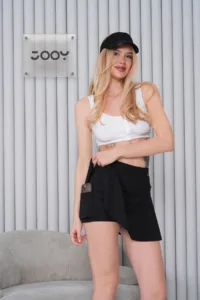 Siyah Toparlayıcı Cepli Tenisçi Şort Etek-alttext1