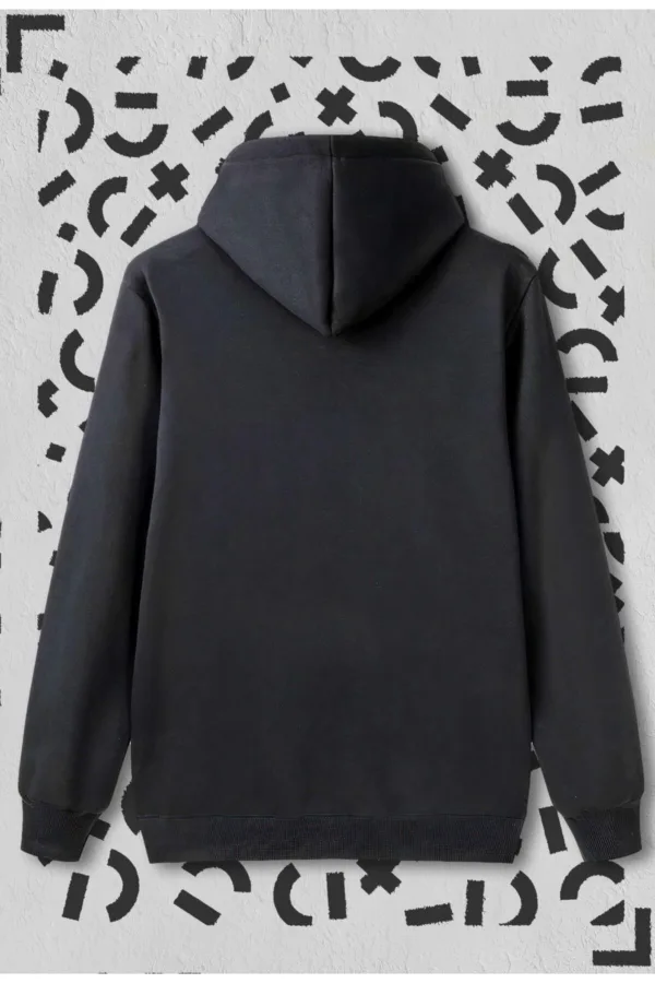 Siyah Unisex Atatürk Imza Baskılı Kapüşonlu Sweatshirt Hoodie - S-alttext3