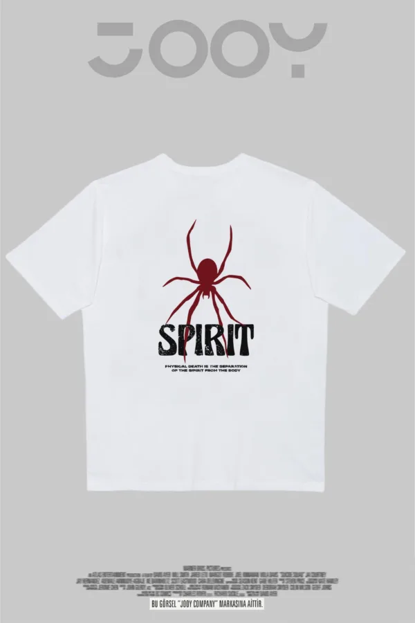 Spirit Baskılı Beyaz Oversize Tshirt - S-alttext4