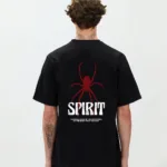 Spirit Baskılı Siyah Oversize Tshirt - S-alttext1