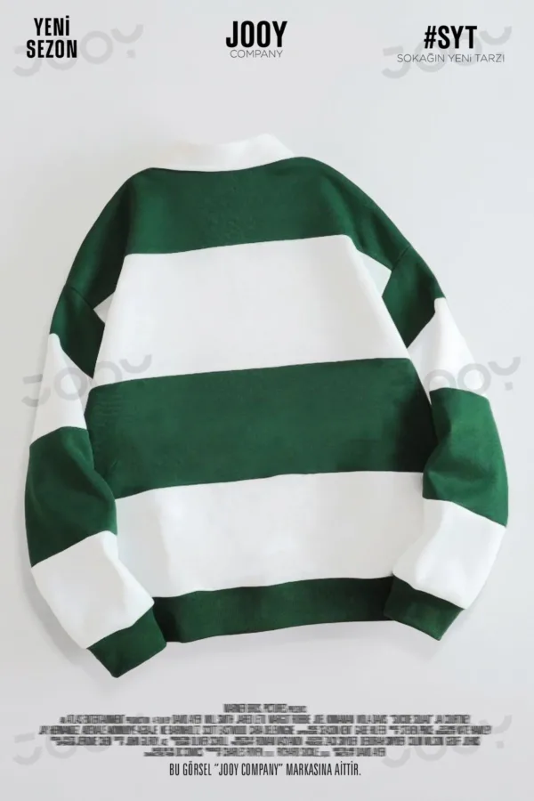 Still Willing Jooy Yeşil Parçalı Polo Yaka Fermuarlı 3 iplik Sweatshirt-alttext2