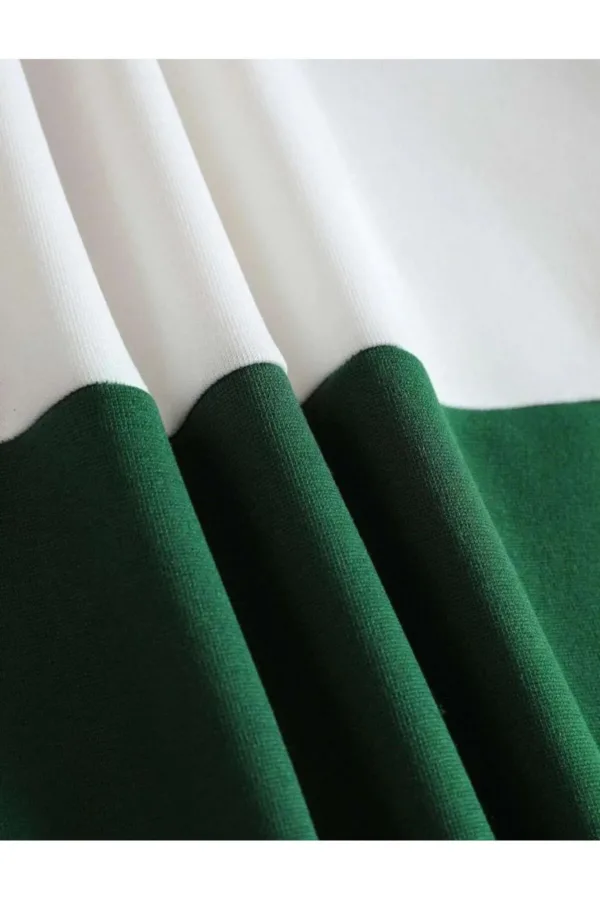 Still Willing Jooy Yeşil Parçalı Polo Yaka Fermuarlı 3 iplik Sweatshirt-alttext3