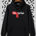 Suprise Baskılı Siyah Kapüşonlu Sweatshirt - XL-alttext1