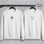 Tavşan Tasarım Sevgili Çift Kombini Bisiklet Yaka Sweatshirt 2'li Set - XL-alttext1