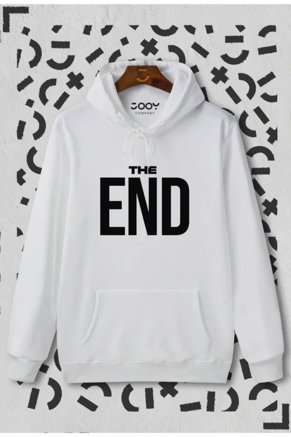 The End Baskılı Beyaz Kapüşonlu Sweatshirt - XL-alttext1