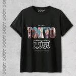 Tokyo City Tasarım Baskılı Siyah Oversize Tshirt - M-alttext1