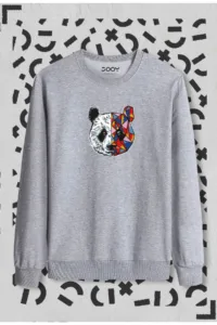 Tokyo Panda Baskılı Bisiklet Yaka Sweatshirt-alttext1