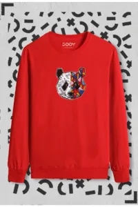 Tokyo Panda Baskılı Bisiklet Yaka Sweatshirt-alttext1
