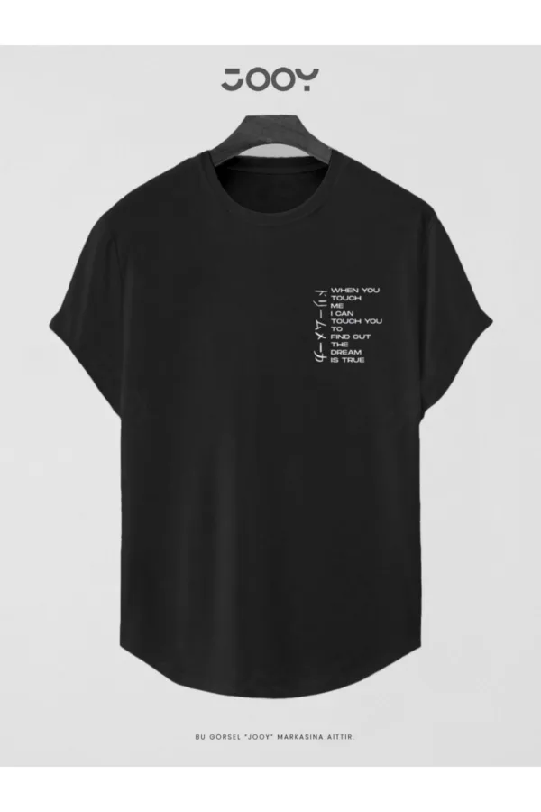 Touch Me Baskılı Slim Fit Oval Kesim T-Shirt - 2XL-alttext1