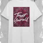 Trust Yourself Halı - Kilim Tasarım Beyaz Oversize Tshirt - M-alttext1