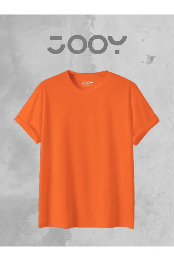 Turuncu Orange Bisiklet Yaka Oversize Boyfriend Basic Tshirt - S-alttext2