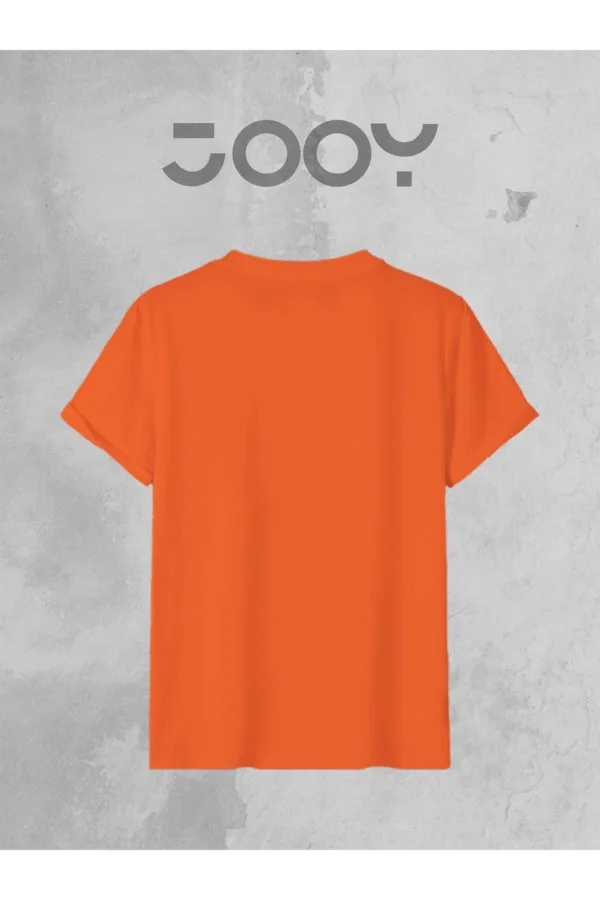 Turuncu Orange Bisiklet Yaka Oversize Boyfriend Basic Tshirt - S-alttext3