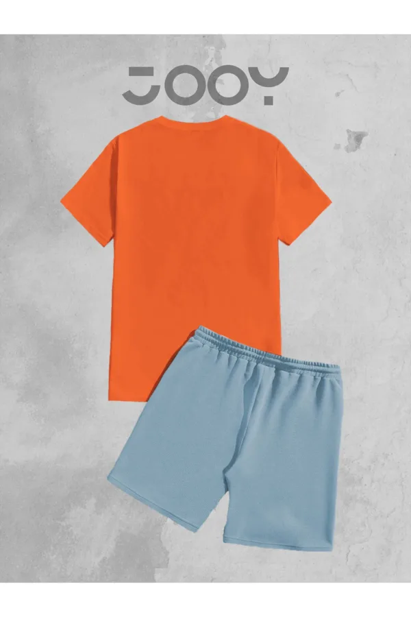 Turuncu Orange Oversize Tshirt - Mavi Penye Şort Takım - S-alttext3