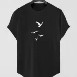 Uçan Kuş Baskılı Slim Fit Oval Kesim T-Shirt - XL-alttext1