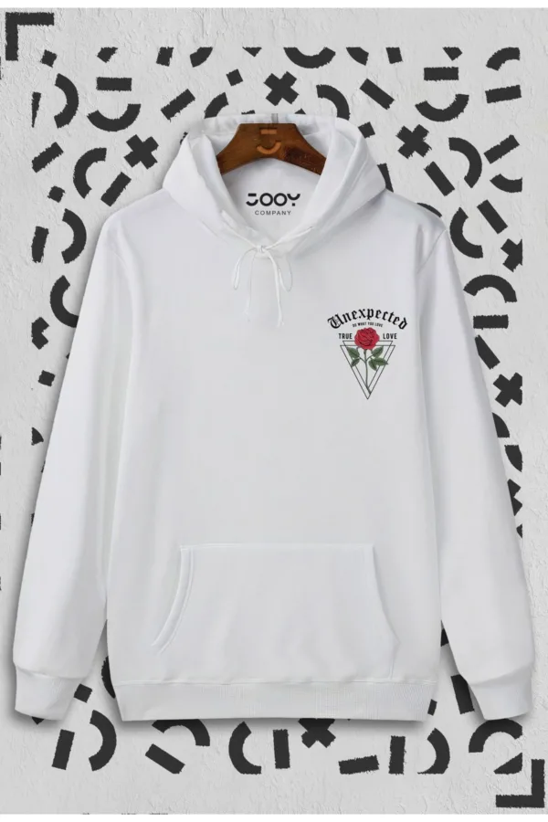 Unexpected Baskılı Beyaz Kapüşonlu Sweatshirt - L-alttext2