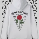 Unexpected Baskılı Beyaz Kapüşonlu Sweatshirt - L-alttext1